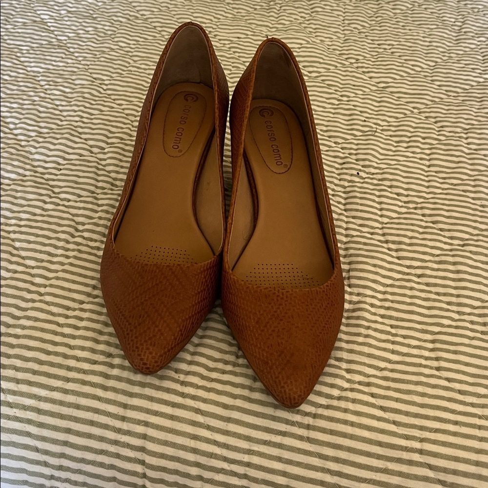 Corso como Camel Woven Design High Heels